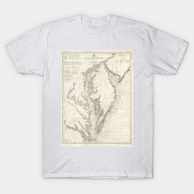 Vintage Map of The Chesapeake Bay (1893) T-Shirt by Bravuramedia